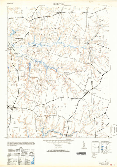 United States Geological Survey Cecilton, MD-DE (1953, 24000-Scale) digital map