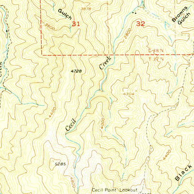 United States Geological Survey Cecilville, CA (1955, 62500-Scale) digital map
