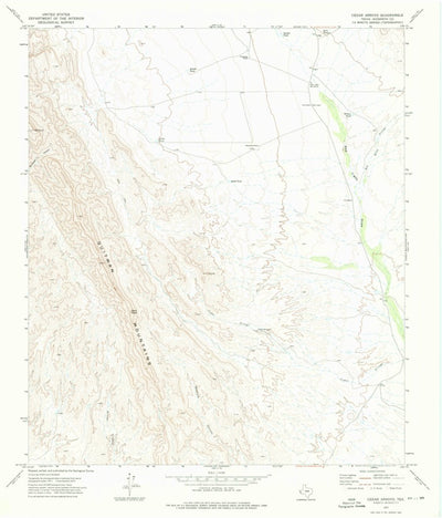 United States Geological Survey Cedar Arroyo, TX (1972, 24000-Scale) digital map