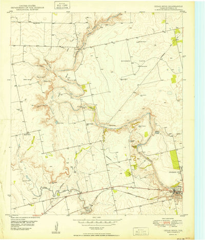 United States Geological Survey Cedar Bend, TX (1950, 24000-Scale) digital map
