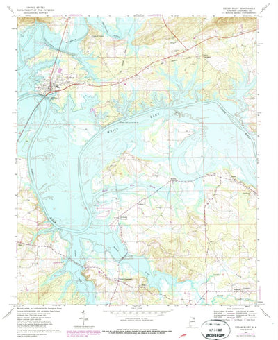 United States Geological Survey Cedar Bluff, AL (1967, 24000-Scale) digital map