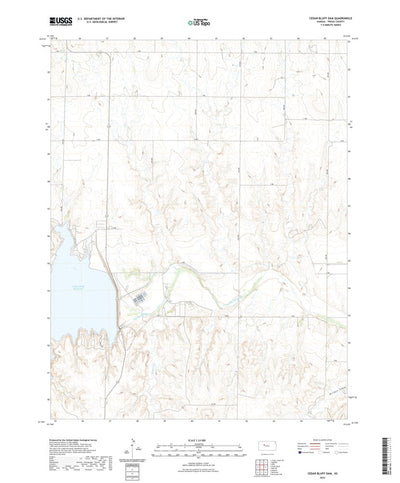 United States Geological Survey Cedar Bluff Dam, KS (2022, 24000-Scale) digital map