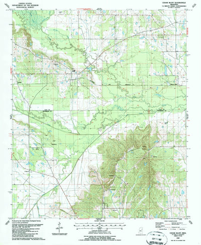 United States Geological Survey Cedar Bluff, MS (1987, 24000-Scale) digital map
