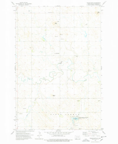 United States Geological Survey Cedar Butte, ND (1974, 24000-Scale) digital map