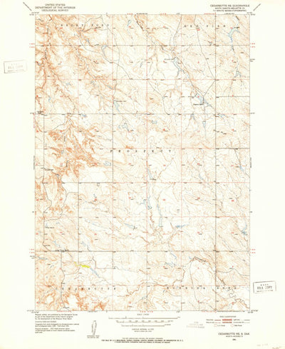 United States Geological Survey Cedar Butte NE, SD (1951, 24000-Scale) digital map
