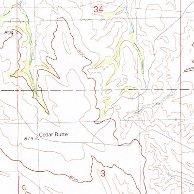 United States Geological Survey Cedar Butte, SD (1981, 25000-Scale) digital map