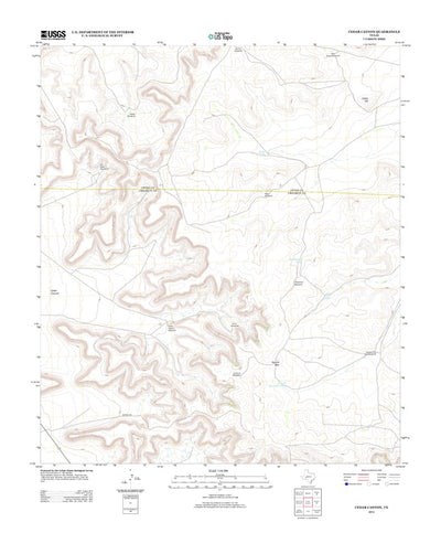 United States Geological Survey Cedar Canyon, TX (2012, 24000-Scale) digital map