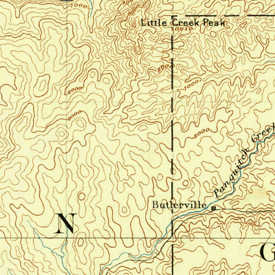 United States Geological Survey Cedar City E, UT-AZ (1886, 250000-Scale) digital map