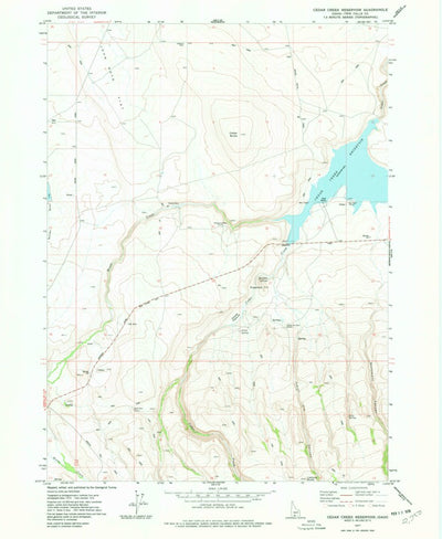 United States Geological Survey Cedar Creek Reservoir, ID (1977, 24000-Scale) digital map