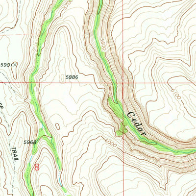 United States Geological Survey Cedar Creek Reservoir, ID (1977, 24000-Scale) digital map
