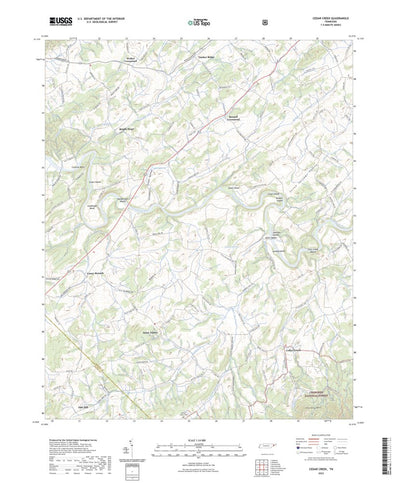 United States Geological Survey Cedar Creek, TN (2022, 24000-Scale) digital map
