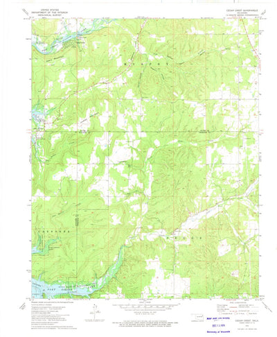 United States Geological Survey Cedar Crest, OK (1972, 24000-Scale) digital map