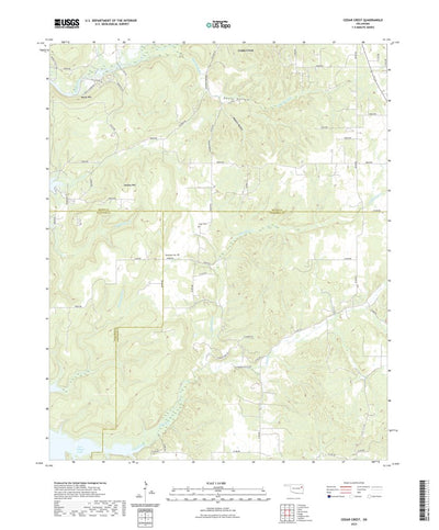 United States Geological Survey Cedar Crest, OK (2022, 24000-Scale) digital map