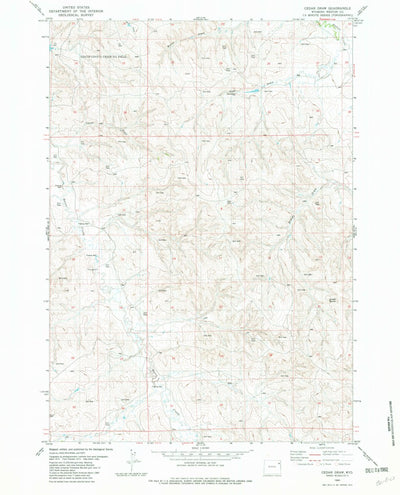 United States Geological Survey Cedar Draw, WY (1982, 24000-Scale) digital map