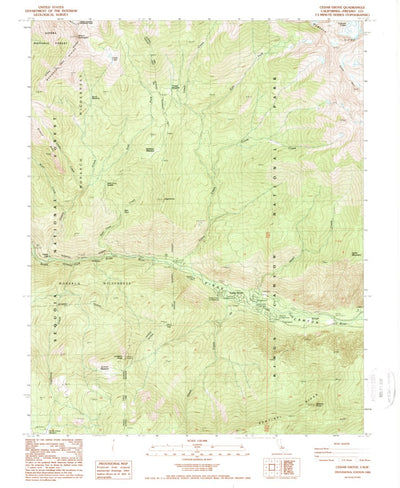 United States Geological Survey Cedar Grove, CA (1988, 24000-Scale) digital map