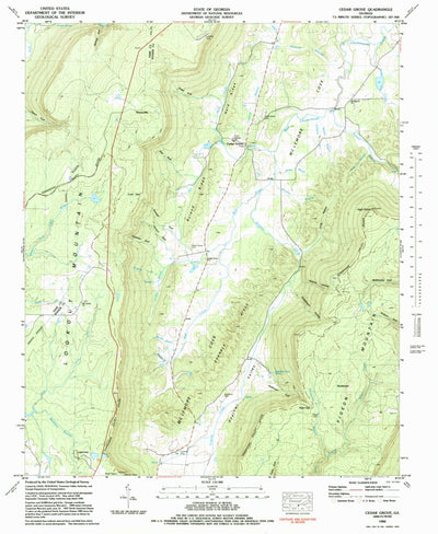 United States Geological Survey Cedar Grove, GA (1982, 24000-Scale) digital map