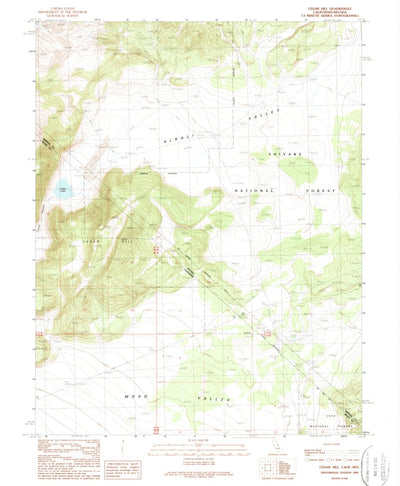 United States Geological Survey Cedar Hill, CA-NV (1989, 24000-Scale) digital map