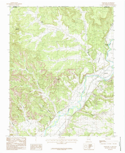 United States Geological Survey Cedar Hill, NM (1985, 24000-Scale) digital map
