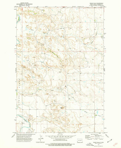 United States Geological Survey Cedar Hills, ND (1973, 24000-Scale) digital map