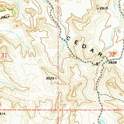 United States Geological Survey Cedar Hills, ND (1973, 24000-Scale) digital map
