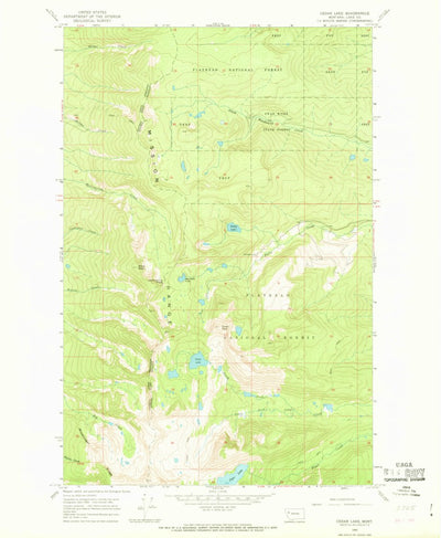 United States Geological Survey Cedar Lake, MT (1965, 24000-Scale) digital map