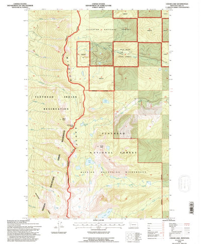 United States Geological Survey Cedar Lake, MT (1994, 24000-Scale) digital map