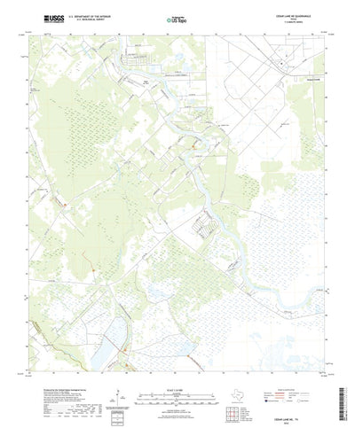 United States Geological Survey Cedar Lane NE, TX (2022, 24000-Scale) digital map