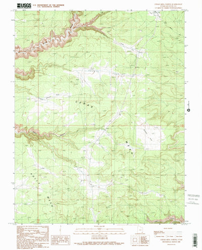 United States Geological Survey Cedar Mesa North, UT (1989, 24000-Scale) digital map