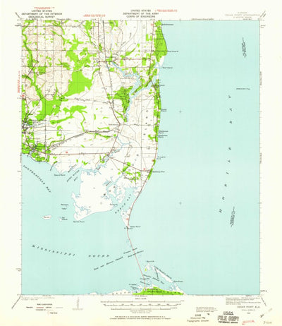 United States Geological Survey Cedar Point, AL (1941, 62500-Scale) digital map