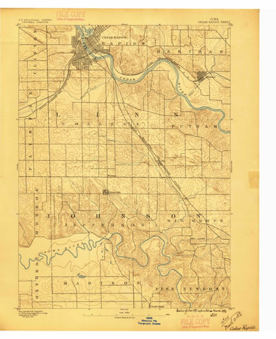 United States Geological Survey Cedar Rapids, IA (1887, 62500-Scale) digital map