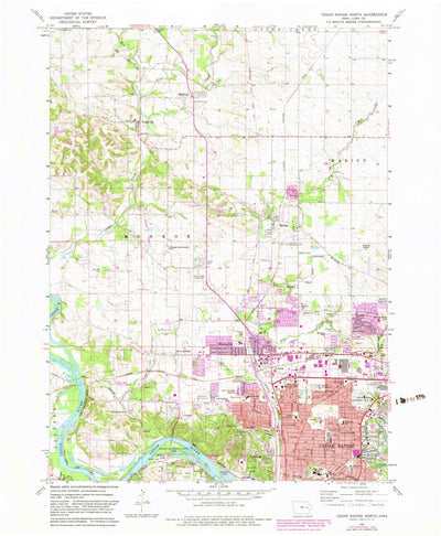 United States Geological Survey Cedar Rapids North, IA (1967, 24000-Scale) digital map