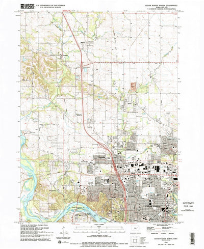 United States Geological Survey Cedar Rapids North, IA (1994, 24000-Scale) digital map
