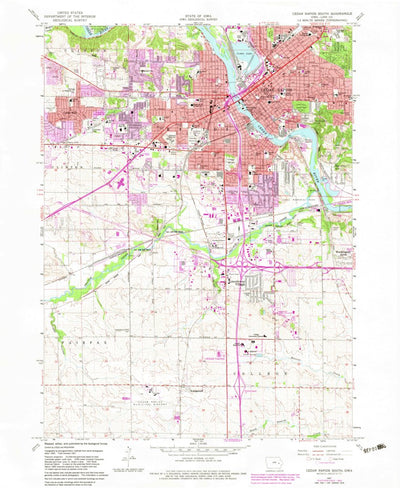 United States Geological Survey Cedar Rapids South, IA (1967, 24000-Scale) digital map