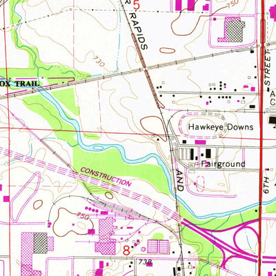 United States Geological Survey Cedar Rapids South, IA (1967, 24000-Scale) digital map