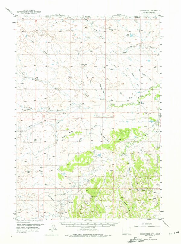 Cedar Ridge, WY-MT (1957, 62500-Scale) Map by United States Geological ...