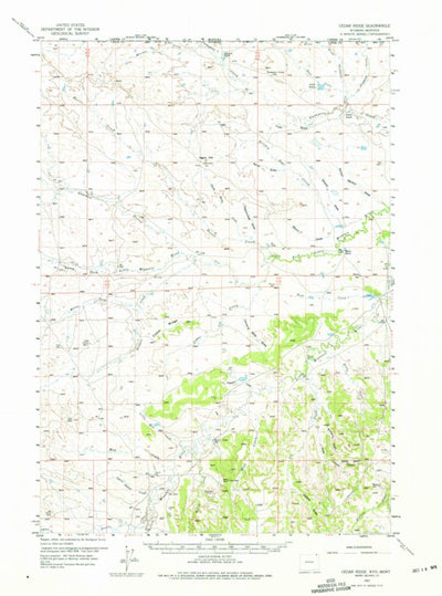 United States Geological Survey Cedar Ridge, WY-MT (1957, 62500-Scale) digital map
