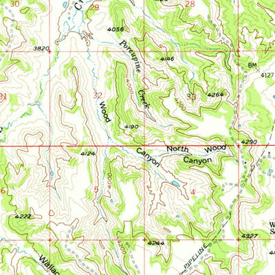 United States Geological Survey Cedar Ridge, WY-MT (1957, 62500-Scale) digital map