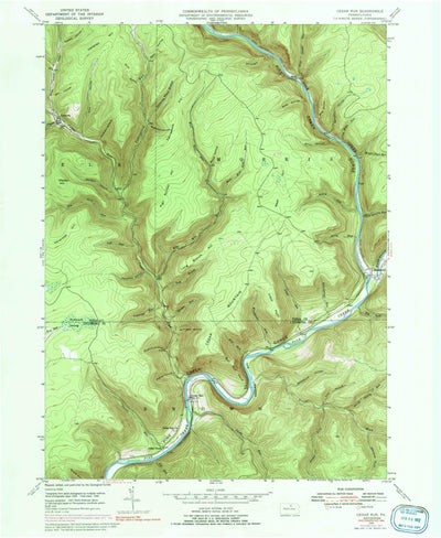 United States Geological Survey Cedar Run, PA (1946, 24000-Scale) digital map