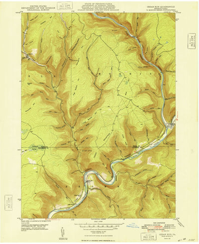 United States Geological Survey Cedar Run, PA (1948, 24000-Scale) digital map