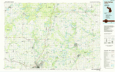 United States Geological Survey Cedar Springs, MI (1985, 100000-Scale) digital map