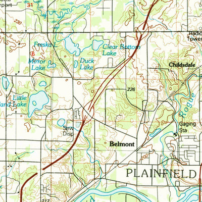United States Geological Survey Cedar Springs, MI (1986, 100000-Scale) digital map
