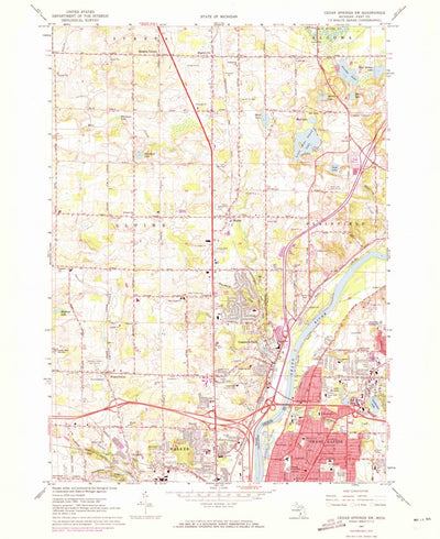 United States Geological Survey Cedar Springs SW, MI (1967, 24000-Scale) digital map