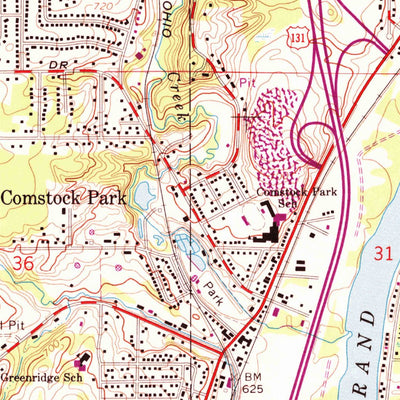 United States Geological Survey Cedar Springs SW, MI (1967, 24000-Scale) digital map
