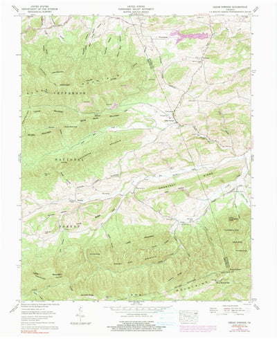 United States Geological Survey Cedar Springs, VA (1959, 24000-Scale) digital map