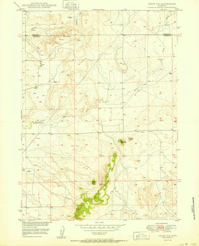 United States Geological Survey Cedar Top, WY (1950, 24000-Scale) digital map