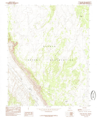 United States Geological Survey Cedar Tree Hills, AZ (1985, 24000-Scale) digital map