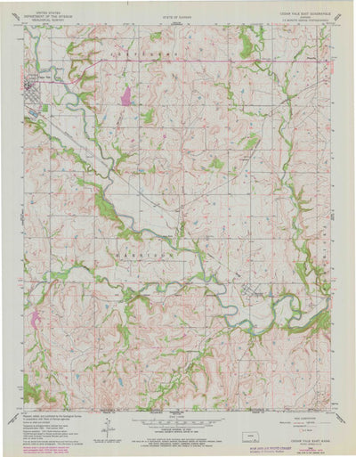 United States Geological Survey Cedar Vale East, KS (1962, 24000-Scale) digital map