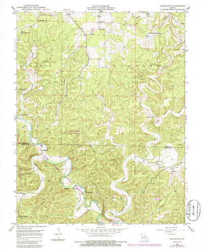United States Geological Survey Cedargrove, MO (1951, 24000-Scale) digital map