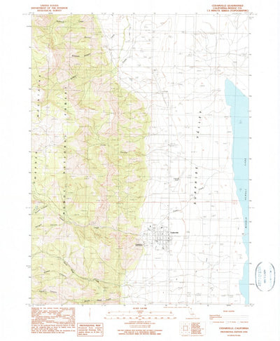 United States Geological Survey Cedarville, CA (1990, 24000-Scale) digital map