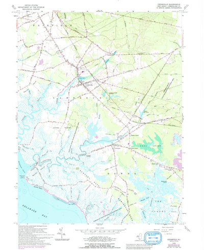 United States Geological Survey Cedarville, NJ (1956, 24000-Scale) digital map